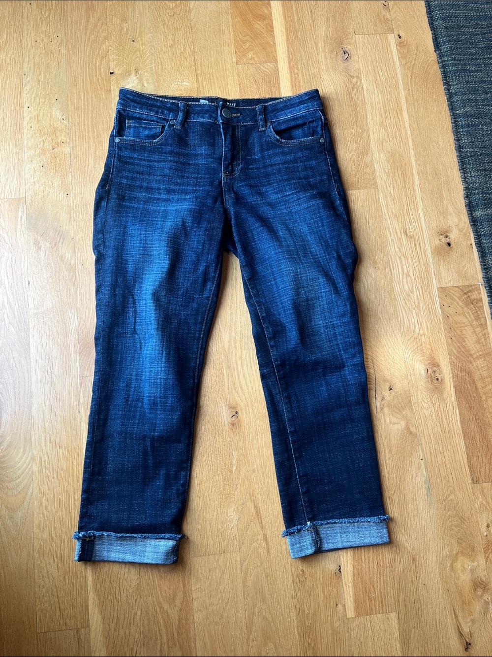 Kut from the Kloth Amy Dark Blue Cropped Ankle Jeans
